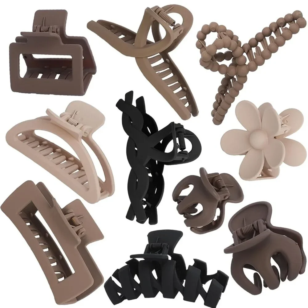 Non-Slip Hair Claw Clips Set Versatile Strong Grip Matte Finish Durable